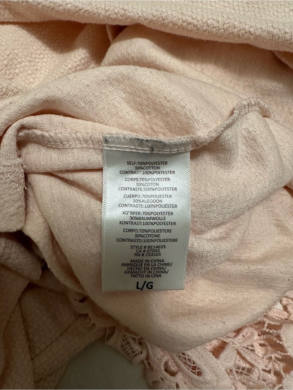 Anthropologie Eri + Ali Samara Light Blush Pink Lace & Knit Top